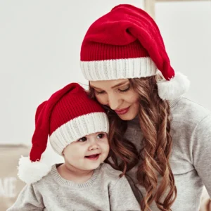classic christmas santa hat – soft plush holiday cap for adults & kids