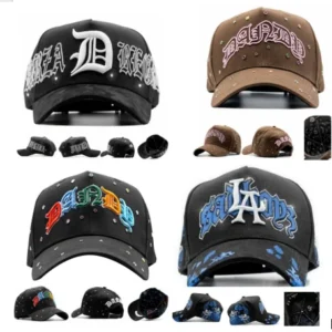 2025 dandy adjustable baseball cap – embroidered & rhinestone hip hop hat for men & women