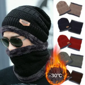 winter knit cap for men & women – velvet coral fleece warm hat