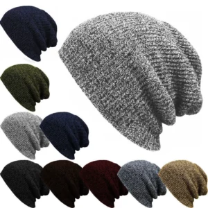 unisex warm knit wool beanie – soft stretch winter hat for men, women & girls