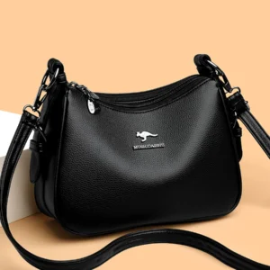 women’s genuine leather shoulder & crossbody bag – large capacity crescent cowhide handbag