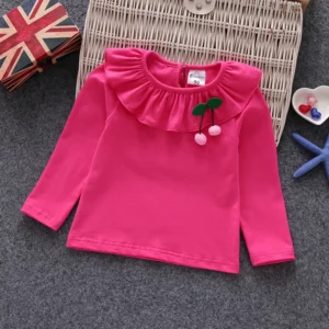 Girls' bottoming shirt spring 2025 new Korean style doll collar princess baby baby long-sleeved T-shirt children's small shirt