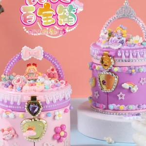 Children's diy portable treasure box material package creative handmade cream glue princess jewelry box girl toy gift